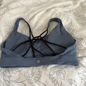 Athleta Blue Sports Bra with Black Straps